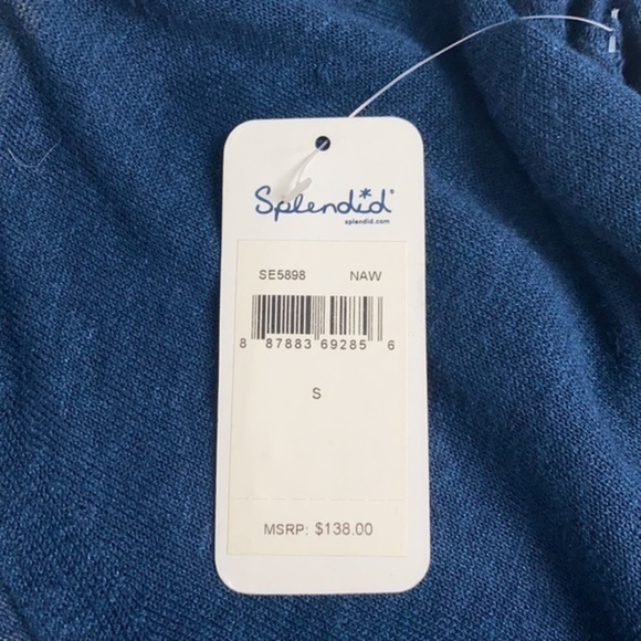 Splendid V-Neck Navy Stripe Sweater - Picture 7 of 8